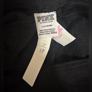 NWT Victoria  Secret Pink Black High Waist Jogger Size Large